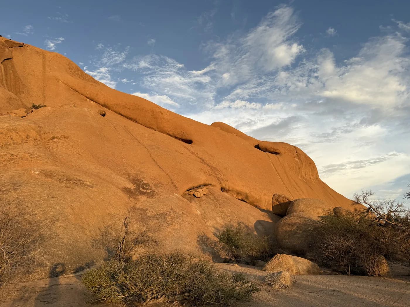 Spitzkoppe granite in evening light; regional landscape scenery, not property photography